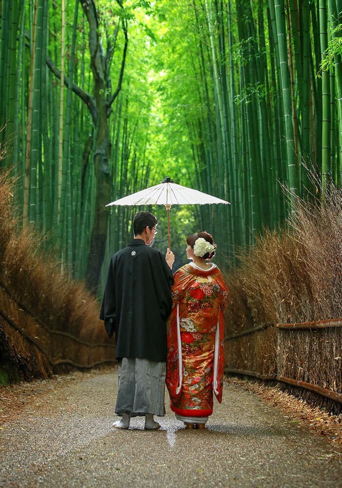 京都の嵐山で前撮り撮影